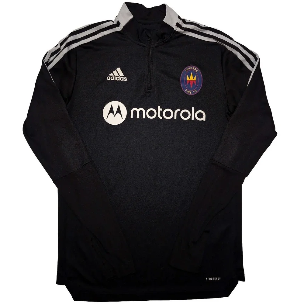 ADIDAS Chicago Fire MLS 1/2 Zip Jersey Pullover 2021 Black Men's Medium M